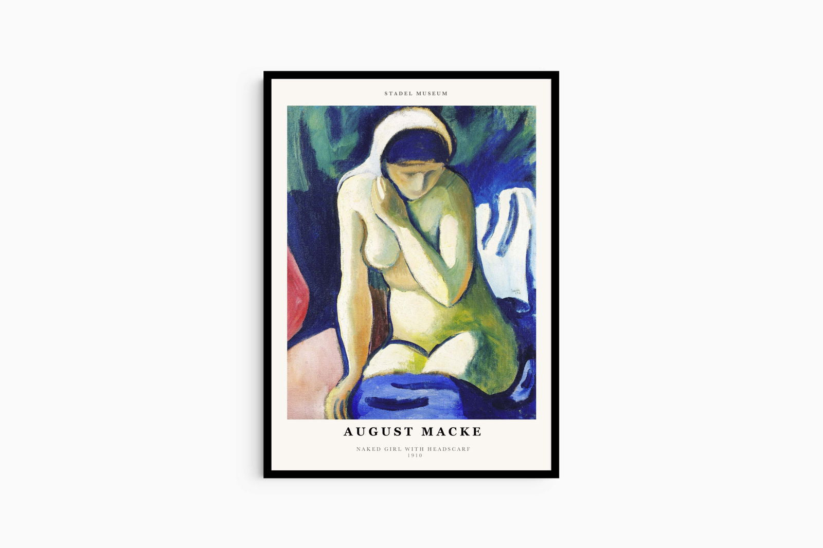 August Macke Poster - Naked Girl with Headscarf Poster
