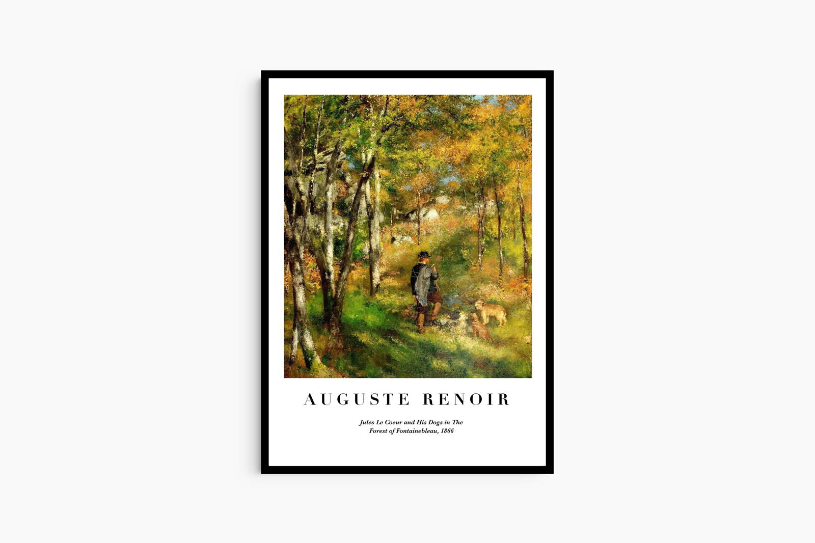 Auguste Renoir - Jules Le Coeur and His Dogs at the Forest of Fountaineblue Poster