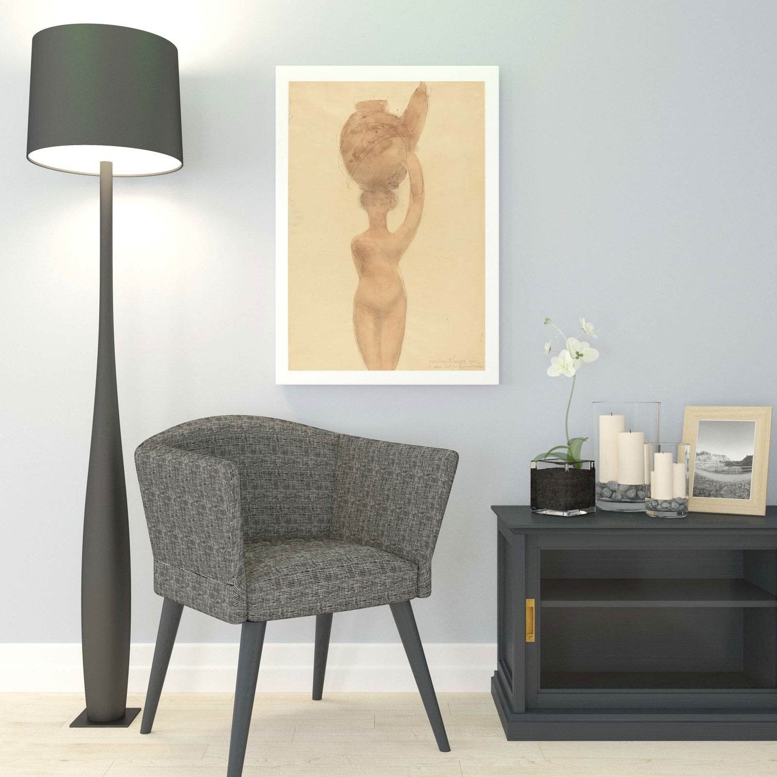 Auguste Rodin - Nude Woman Carrying Vase on Head - Hakyarts