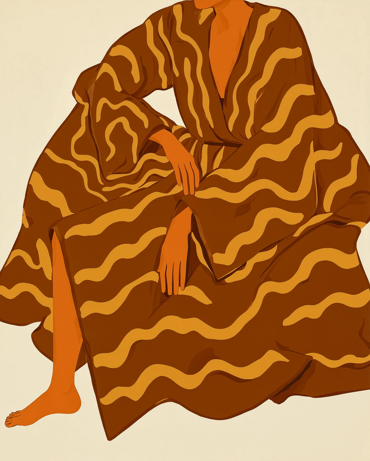 Autumnal Robe Figure | Contemporary Figurative Wall Art Print