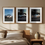 Famous BMW Cars Gallery – Light Grey Scandinavian Bedroom – Set of 3 - Hakyarts