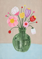 Baby Blue Table Floral | Contemporary Botanical Wall Art