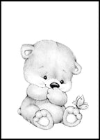 Baby Bear and Butterfly Poster