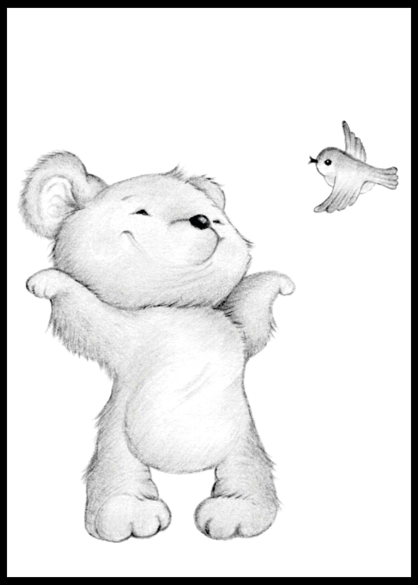 Baby Bear and Little Bird Poster