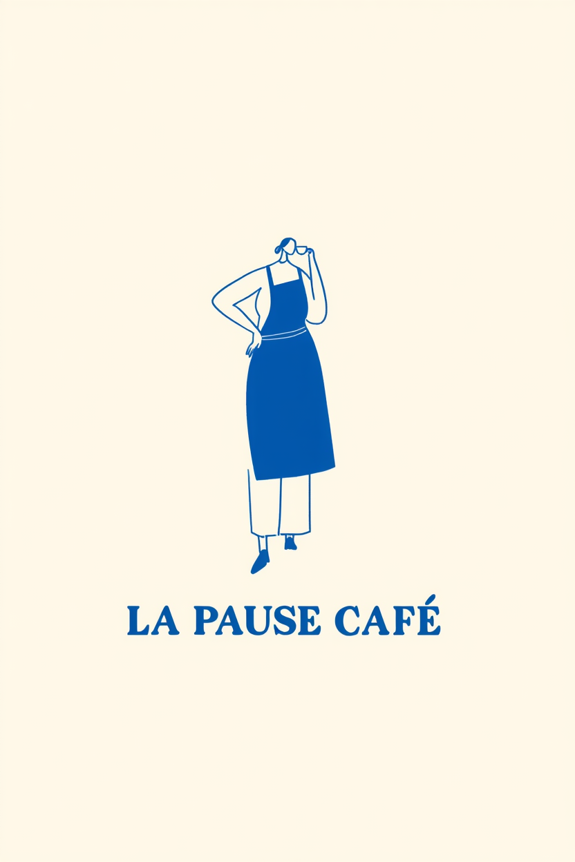 La Pause Café – Minimalist Wall Art Print