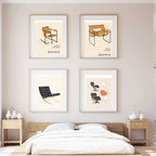 Set of 4 Bauhaus Chairs Prints – Modernist Furniture Wall Art - Hakyarts