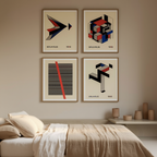 Set of 4 Bauhaus Modern Art Prints – Geometric Contemporary Wall Decor - Hakyarts