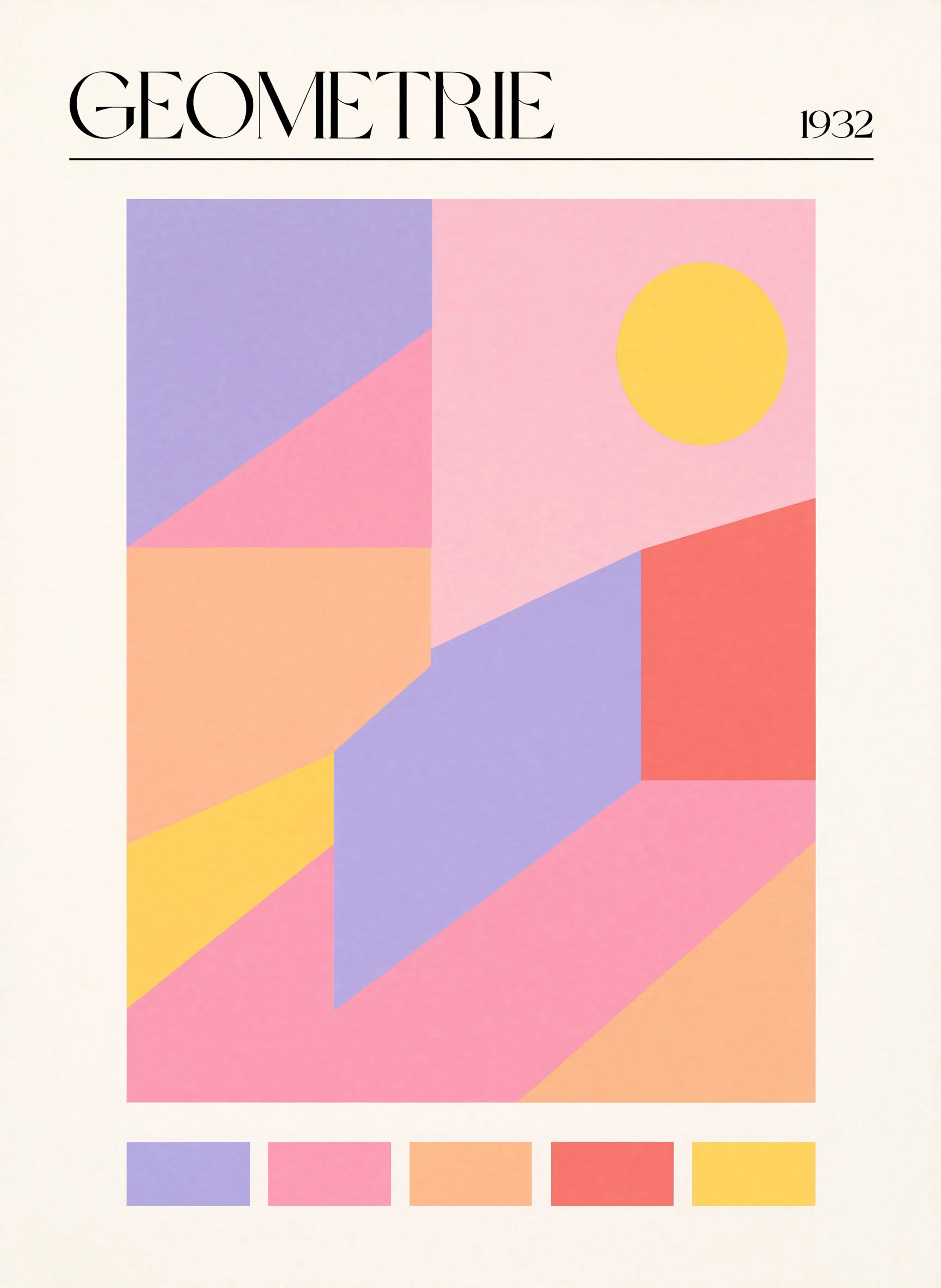Bauhaus Geometry Poster | Modern Geometric Wall Art Print