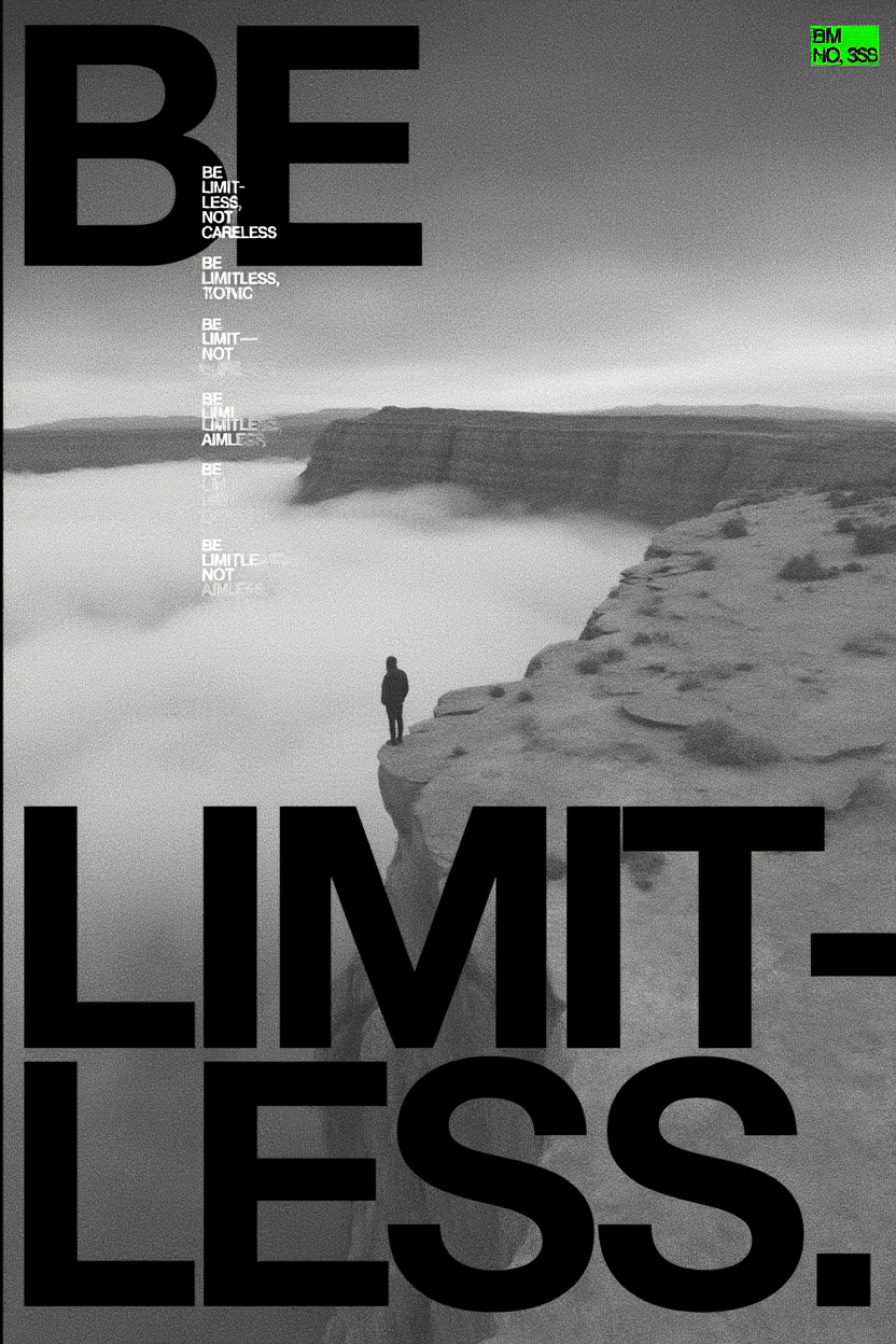 Be Limitless – Street Style Motivational Poster – Modern Urban Art Print