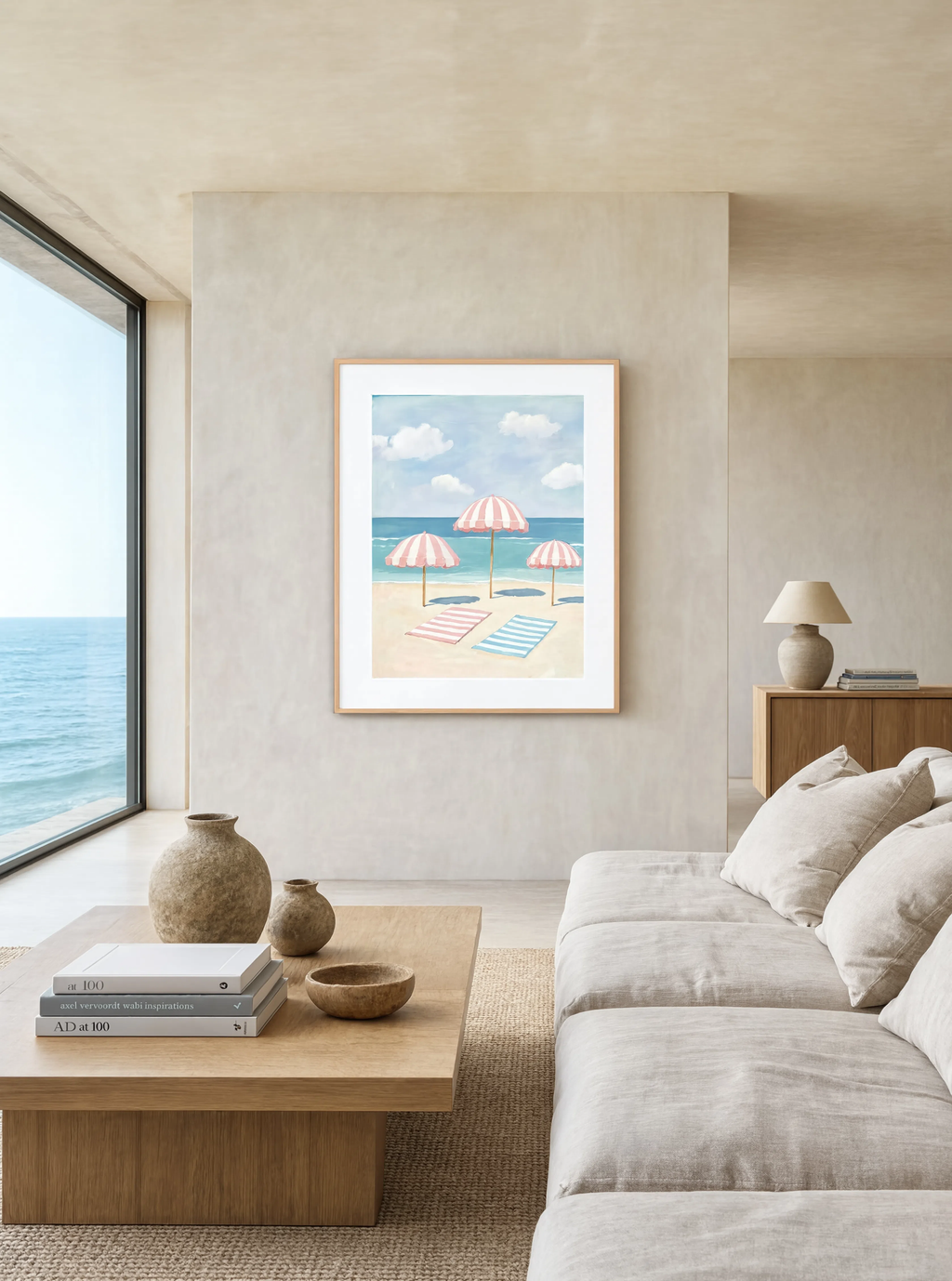 Pastel Beach Painting Variation | Contemporary Coastal Wall Art