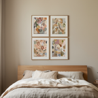Set of 4 Eclectic Maximalist Prints – Bold, Layered Abstract Wall Art
