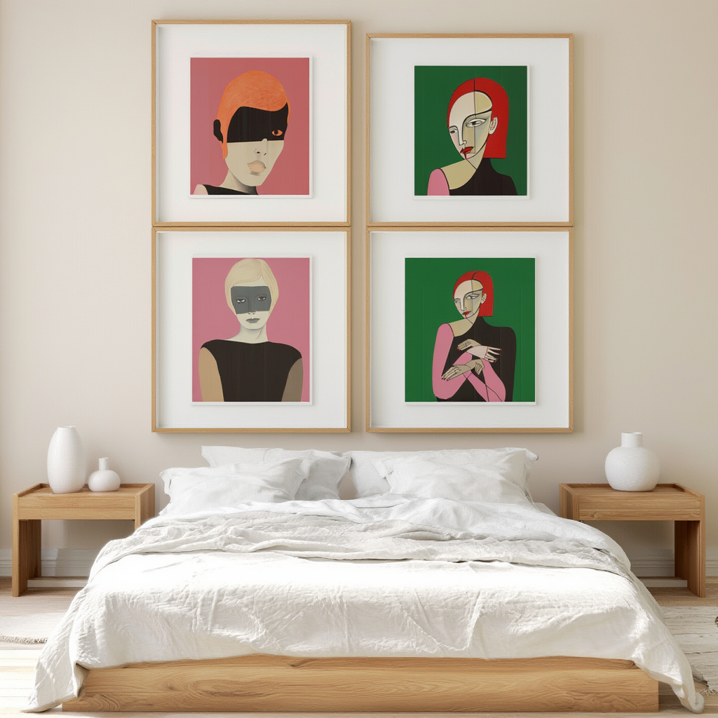Set of 4 Figurative Female Art Prints – Modern & Minimalist Wall Art - Hakyarts