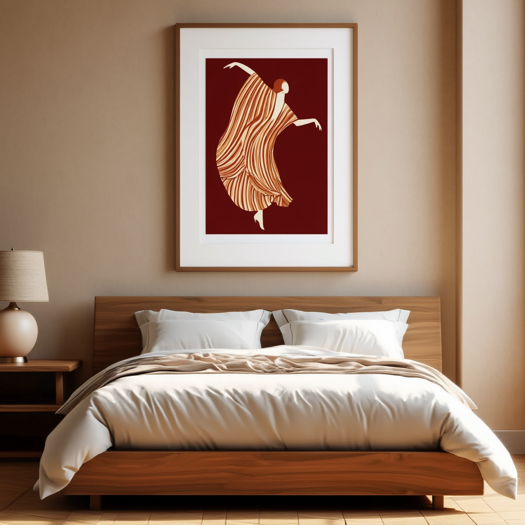 Twirling Elegance – Art Deco Figurative Illustration Print