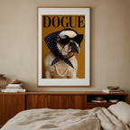 DOGUE – French Bulldog Mustard Wall Art Print | Bold Fashion Dog Poster | Minimalist Pet Decor