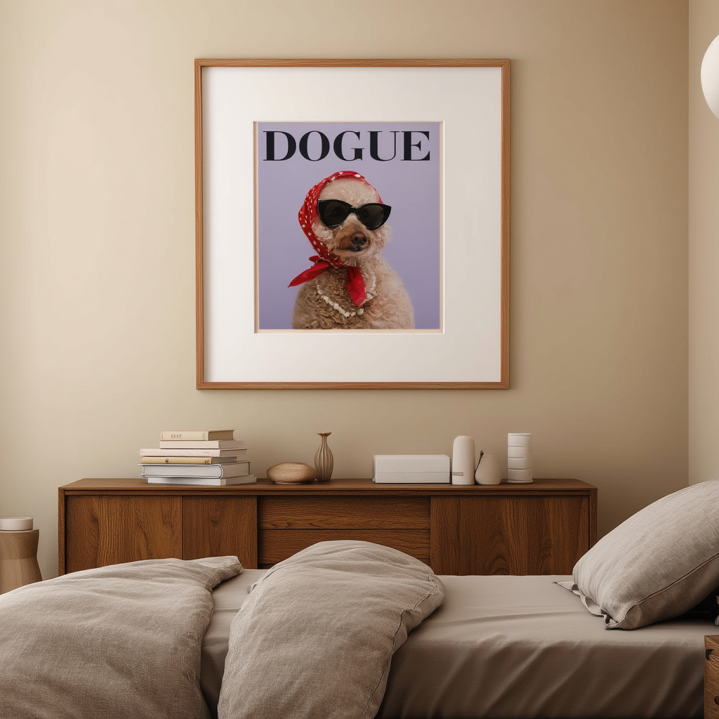 DOGUE – Poodle Lavender Wall Art Print | Elegant Fashion Dog Poster | Minimalist Pet Decor