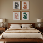 Set of 4 Abstract Nude Line Art Prints – Matisse Inspired Modern Décor