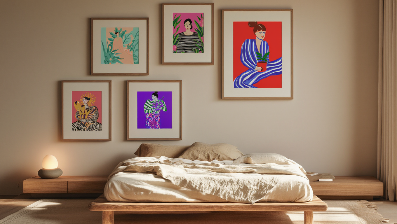 5 Colorful Flower Bouquet Prints – Feminine Wall Art for Living Room, Bedroom & Office Decor - Hakyarts