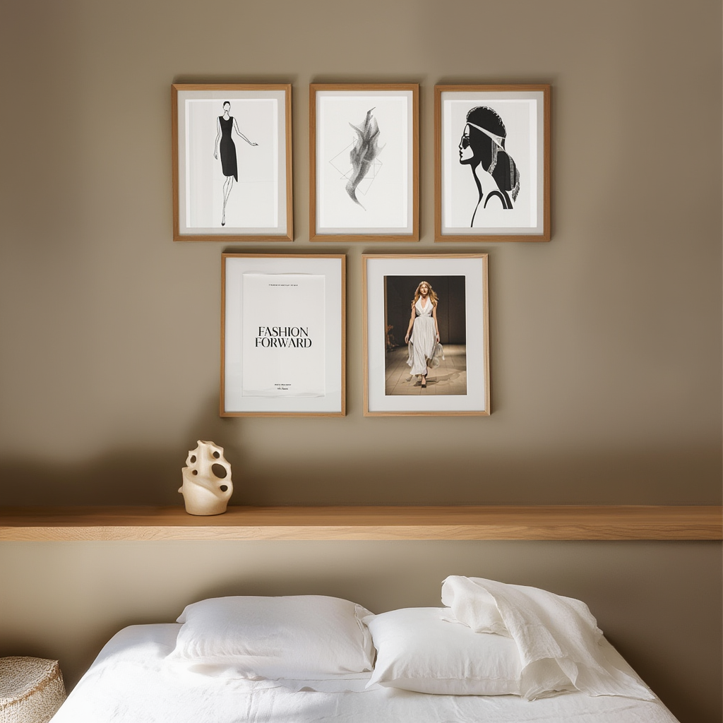 Luxury Fashion Art – Elegant Beige Living Set of 5 - Hakyarts