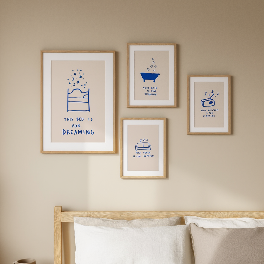Set of 4 Lifestyle Prints – Modern Living Wall Art