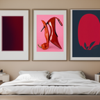 Red Harmony – Set of 3 Red-Themed Wall Art Prints - Hakyarts