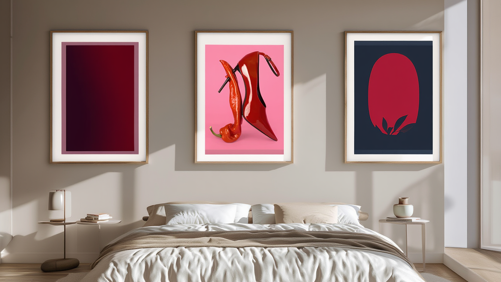 Red Harmony – Set of 3 Red-Themed Wall Art Prints