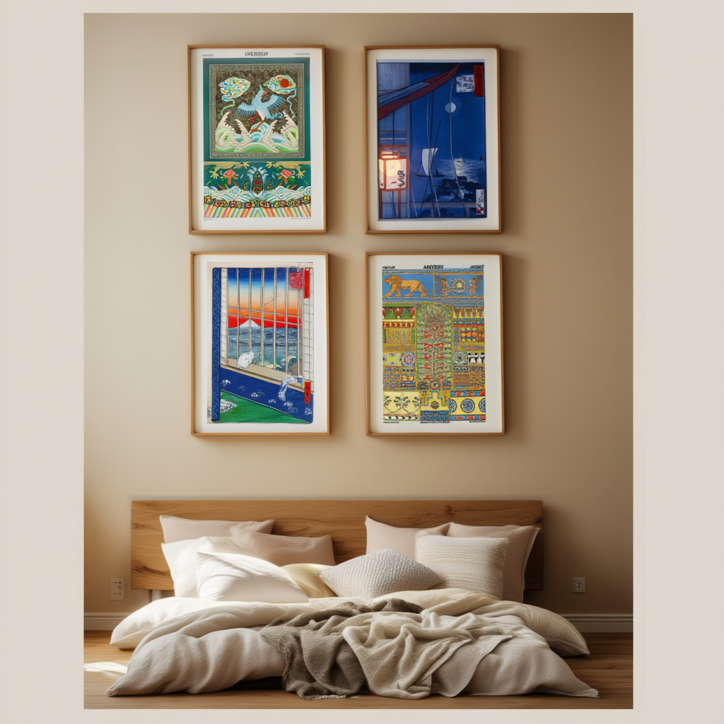 Set of 4 Kobayashi Kiyochika, Utagawa Hiroshige II & Auguste Racinet Prints – Japanese & Decorative Art Collection - Hakyarts