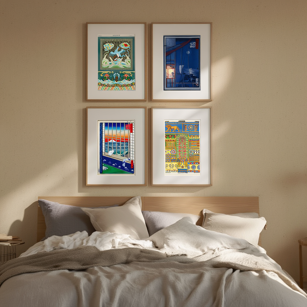 Set of 4 Kobayashi Kiyochika, Utagawa Hiroshige II & Auguste Racinet Prints – Japanese & Decorative Art Collection - Hakyarts