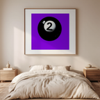 Purple Black Pool Ball – Number 2 – Minimalist Wall Art Print