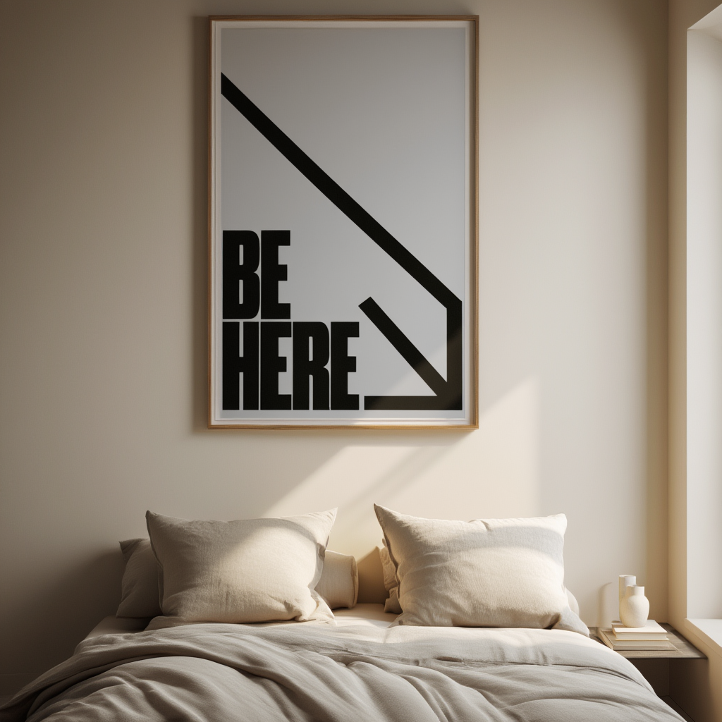 Be Here – Street Style Motivational Poster – Modern Urban Art Print