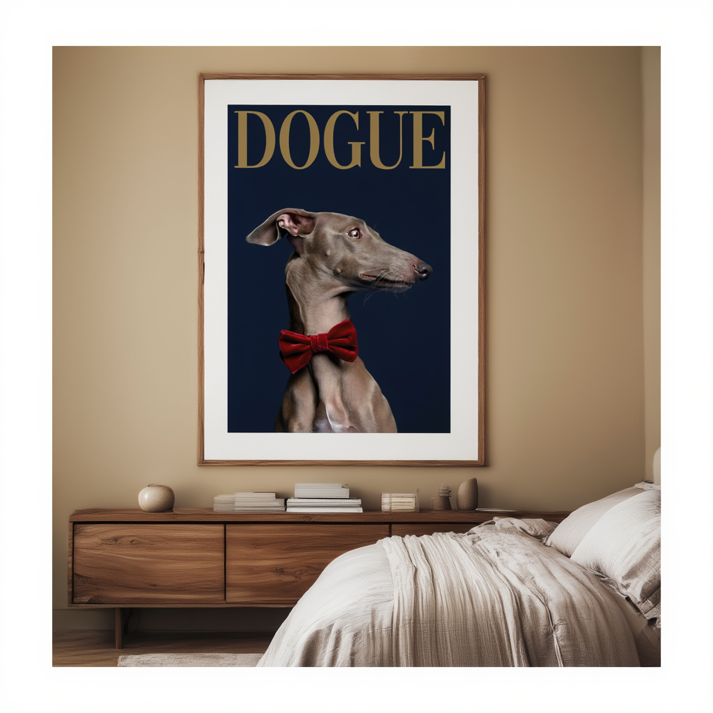 Dogue – Greyhound Fashion Cover – Minimalist Wall Art Print