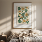 Green Gold Figs – Minimalist Scandinavian Wall Art Print
