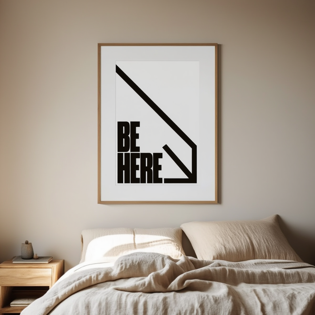 Be Here – Street Style Motivational Poster – Modern Urban Art Print