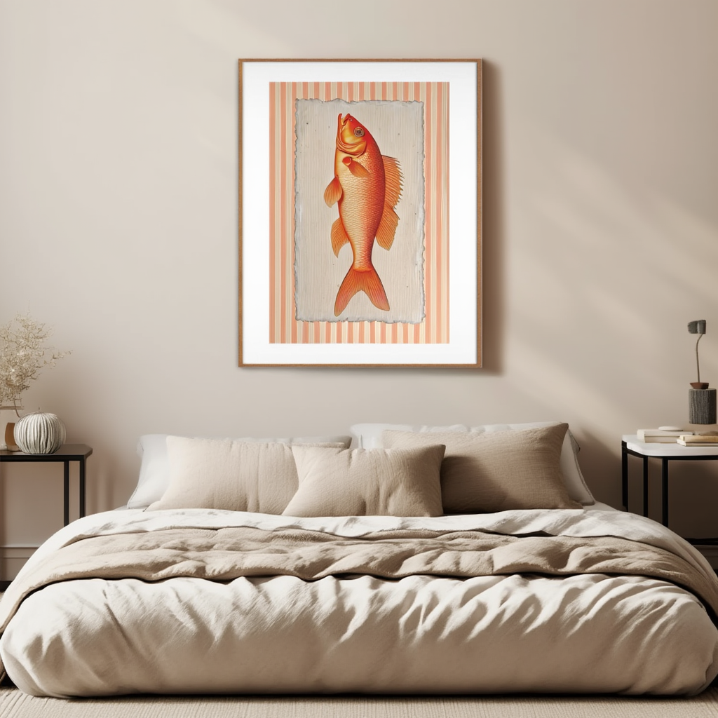 Warm Tones Fish – Minimalist Wall Art Print
