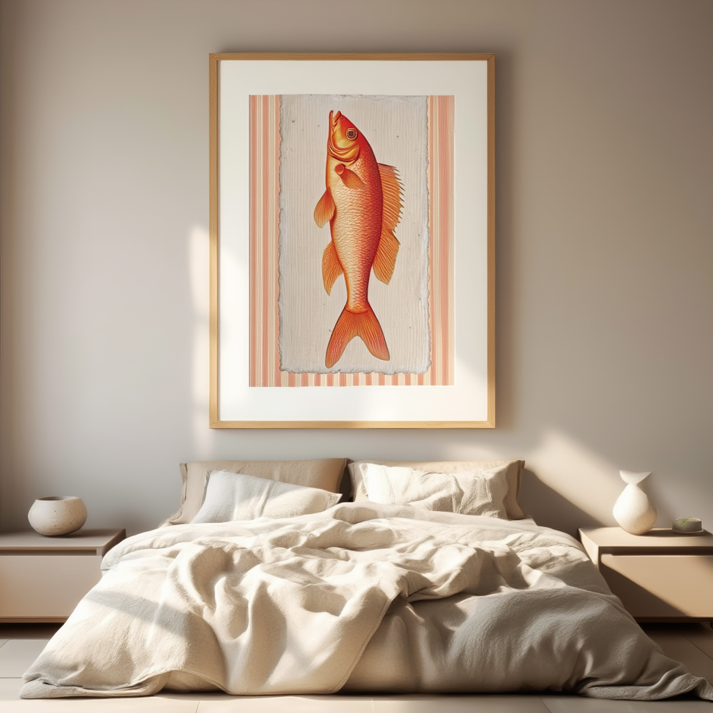 Warm Tones Fish – Minimalist Wall Art Print