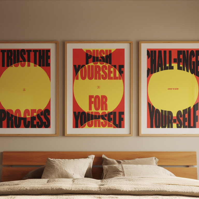 Mindset Set – Trust the Process, Push Yourself, Challenge Yourself – Street Style Motivational Poster Bundle – Modern Urban Art Prints