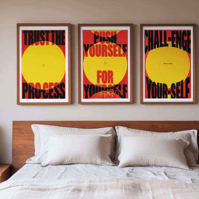 Mindset Set – Trust the Process, Push Yourself, Challenge Yourself – Street Style Motivational Poster Bundle – Modern Urban Art Prints