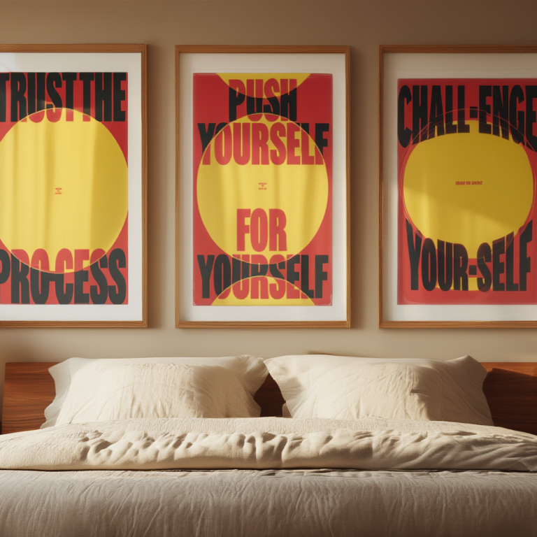 Mindset Set – Trust the Process, Push Yourself, Challenge Yourself – Street Style Motivational Poster Bundle – Modern Urban Art Prints