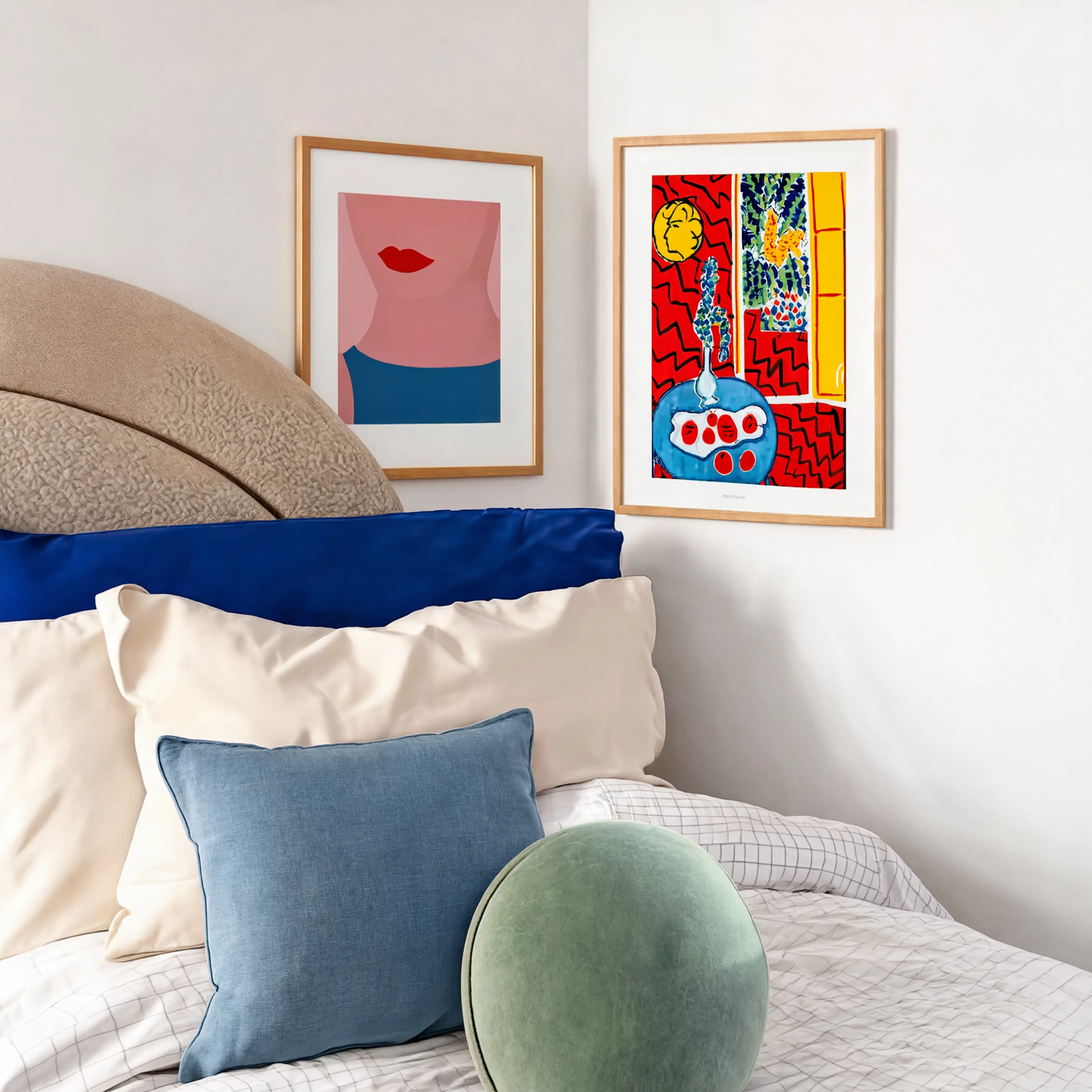 Set of 2 Henri Matisse & Minimalist Portrait Art Prints – Modern Colour & Line Gallery Wall Collection