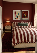 Set of 2 Folk-Art Rider & Abstract Color Blocks | Contemporary Folk & Abstract Wall Art Prints
