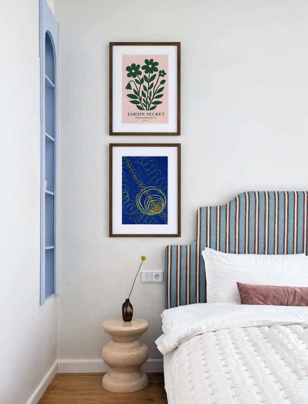 Set of 2 Le Jardin Secret No. 3 & Hilma af Klint Primordial Chaos, No. 16 Prints | Botanical Abstract Wall Art Set