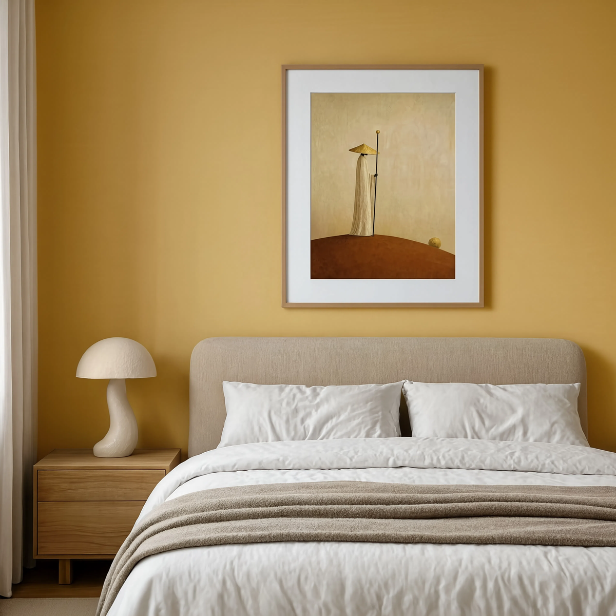 Robed Figure with Lantern | Contemporary Figurative Wall Art Print