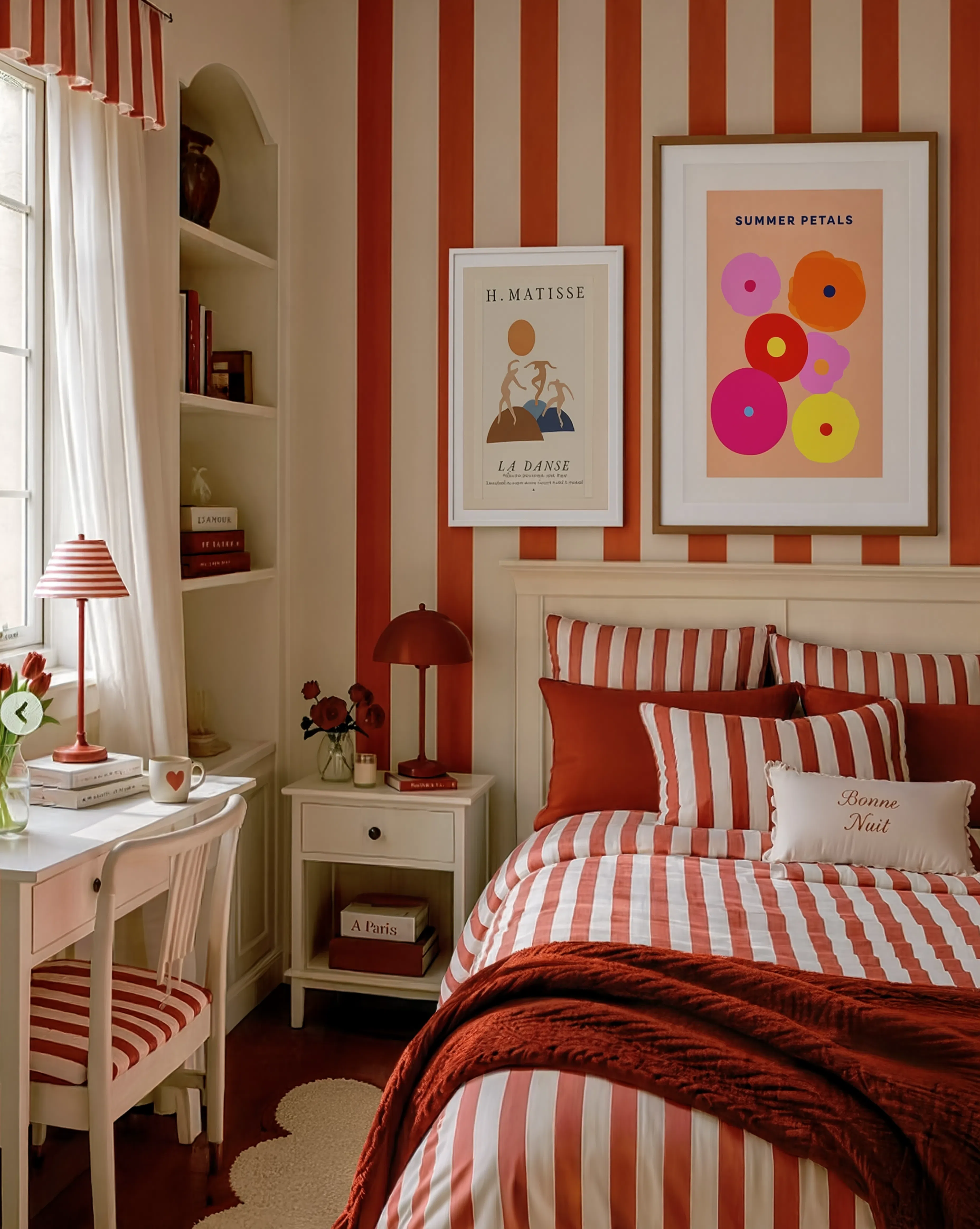 Set of 2 Summer Inspired Wall Art Prints – Summer Petals & Vintage Matisse Woman Gallery Set