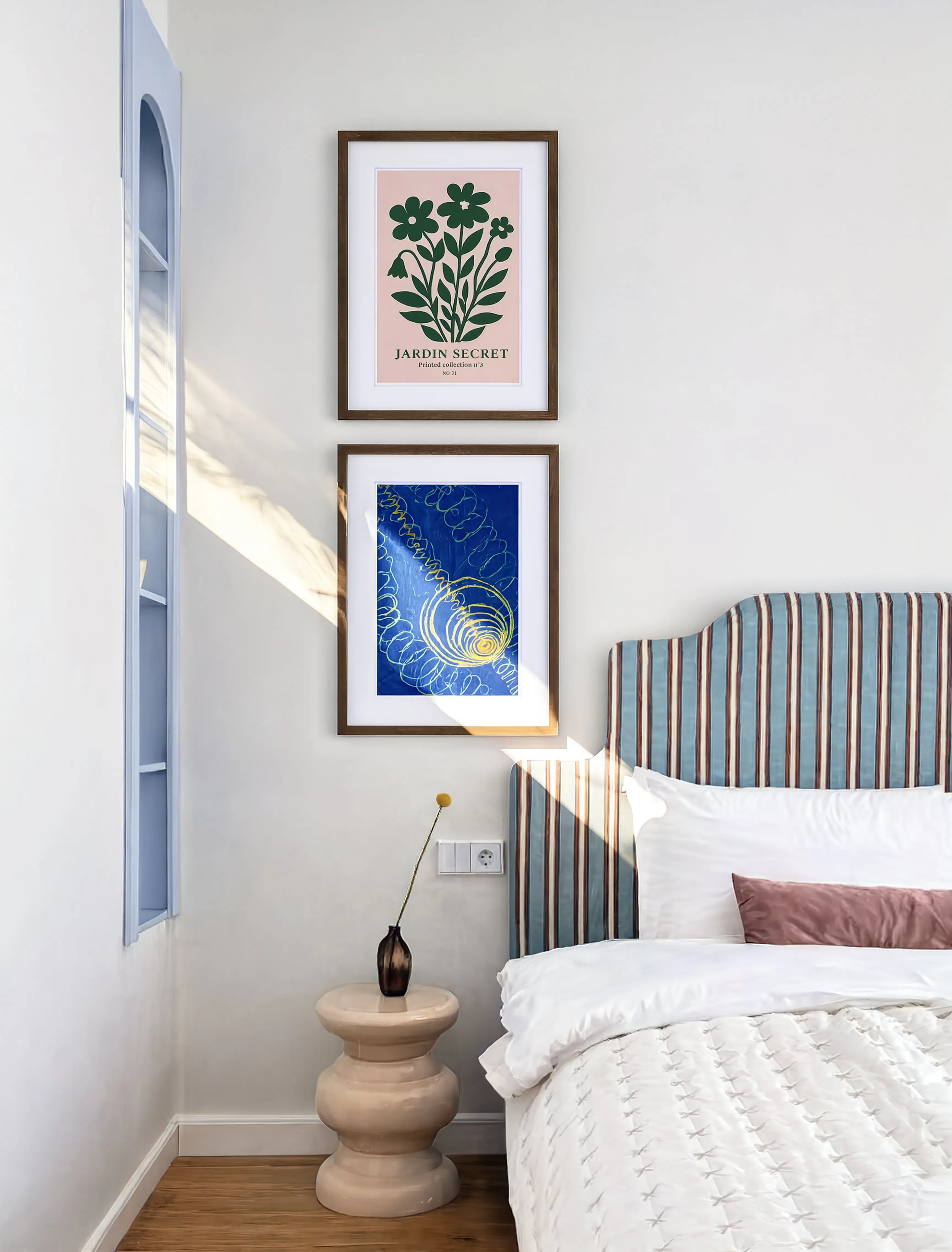 Set of 2 Le Jardin Secret No. 3 & Hilma af Klint Primordial Chaos, No. 16 Prints | Botanical Abstract Wall Art Set