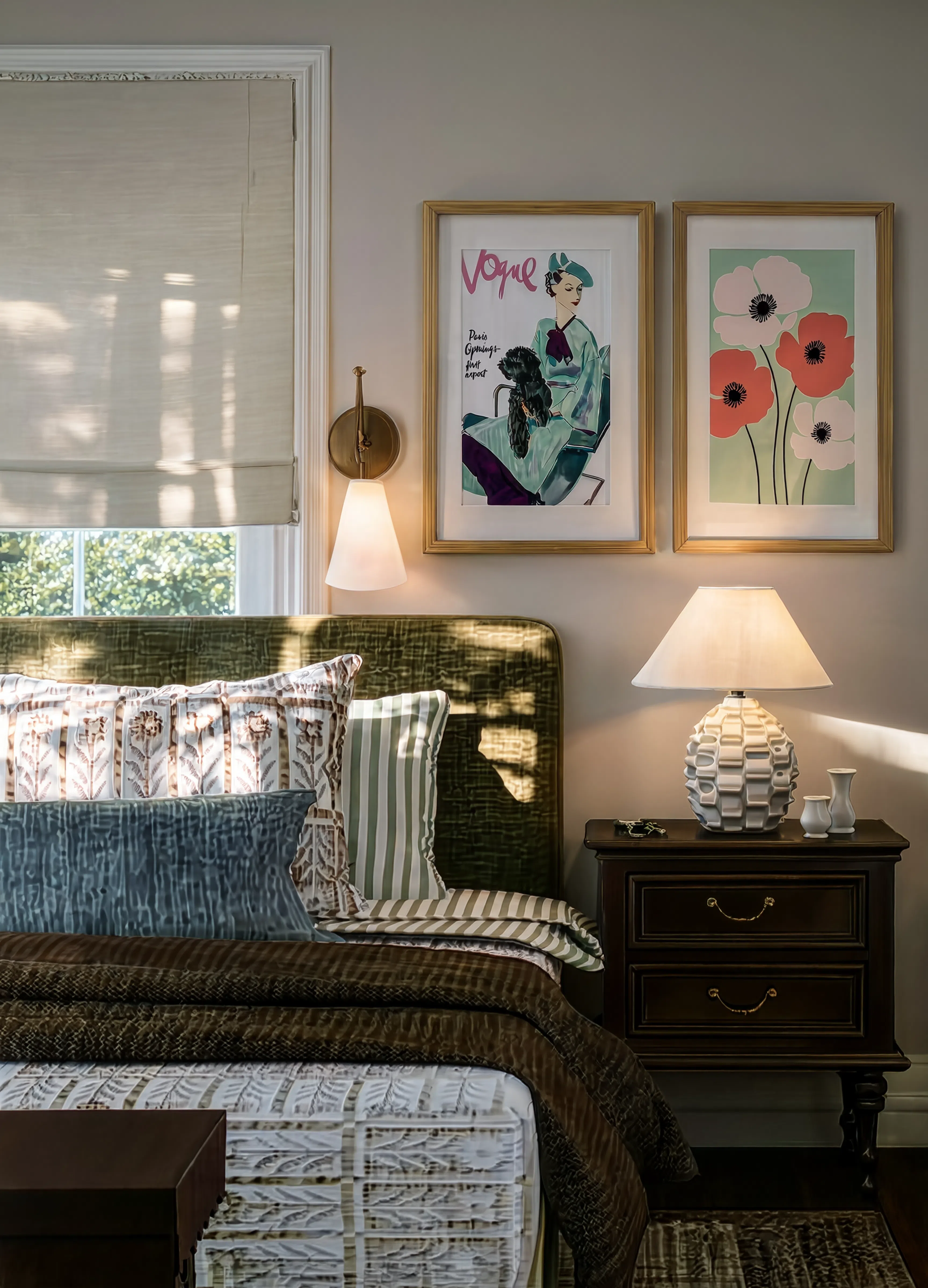 Set of 2 Wall Art Prints | Blush Poppy & Vogue Paris Opening Night Cover