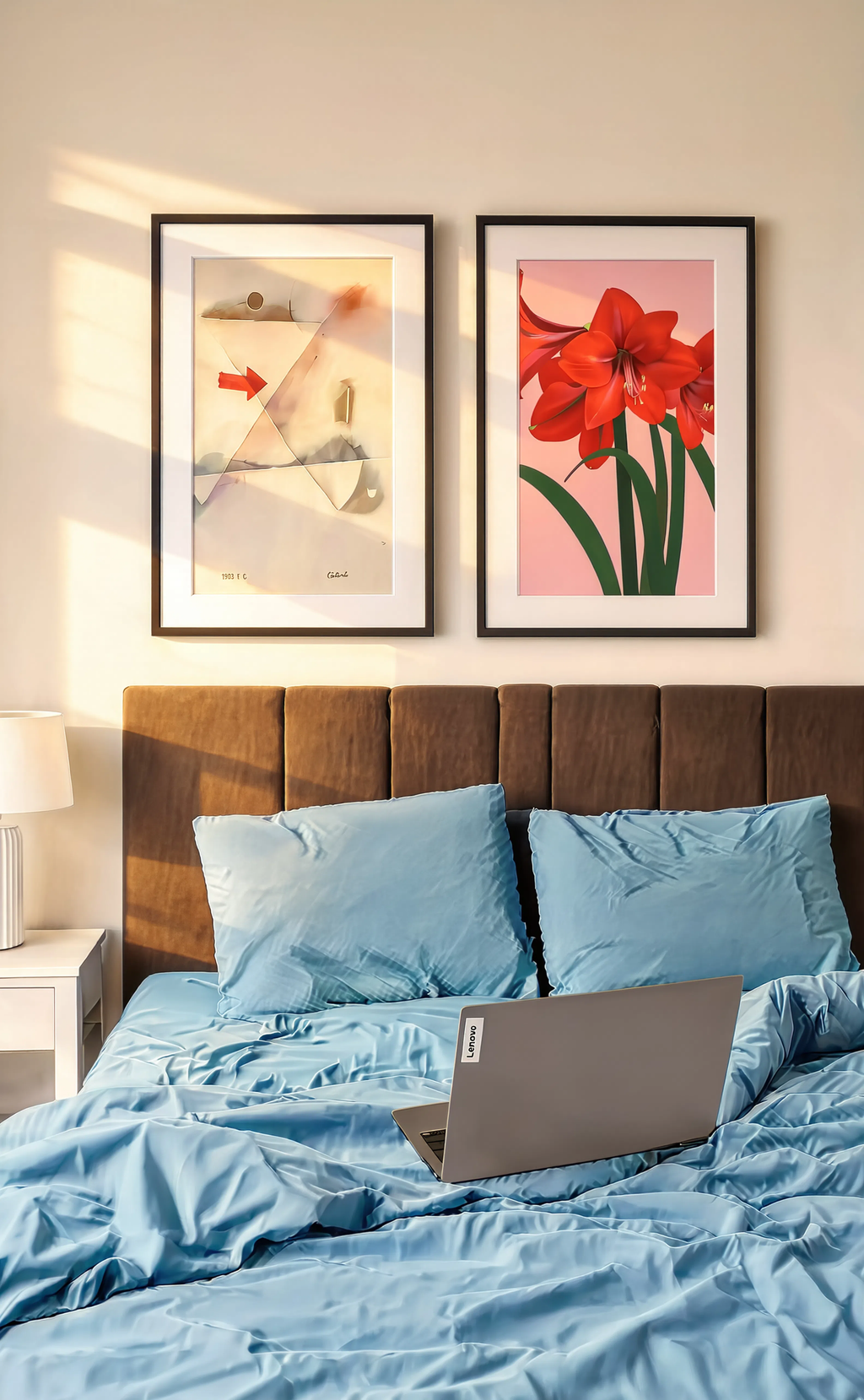 Set of 2 Paul Klee & Floral Wall Art Prints – Abstract Modern Art & Red Amaryllis Gallery Set