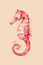 Seahorse Art Print – Marine Illustration