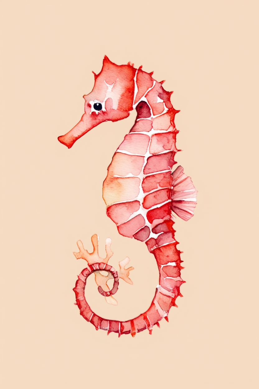 Seahorse Art Print – Marine Illustration