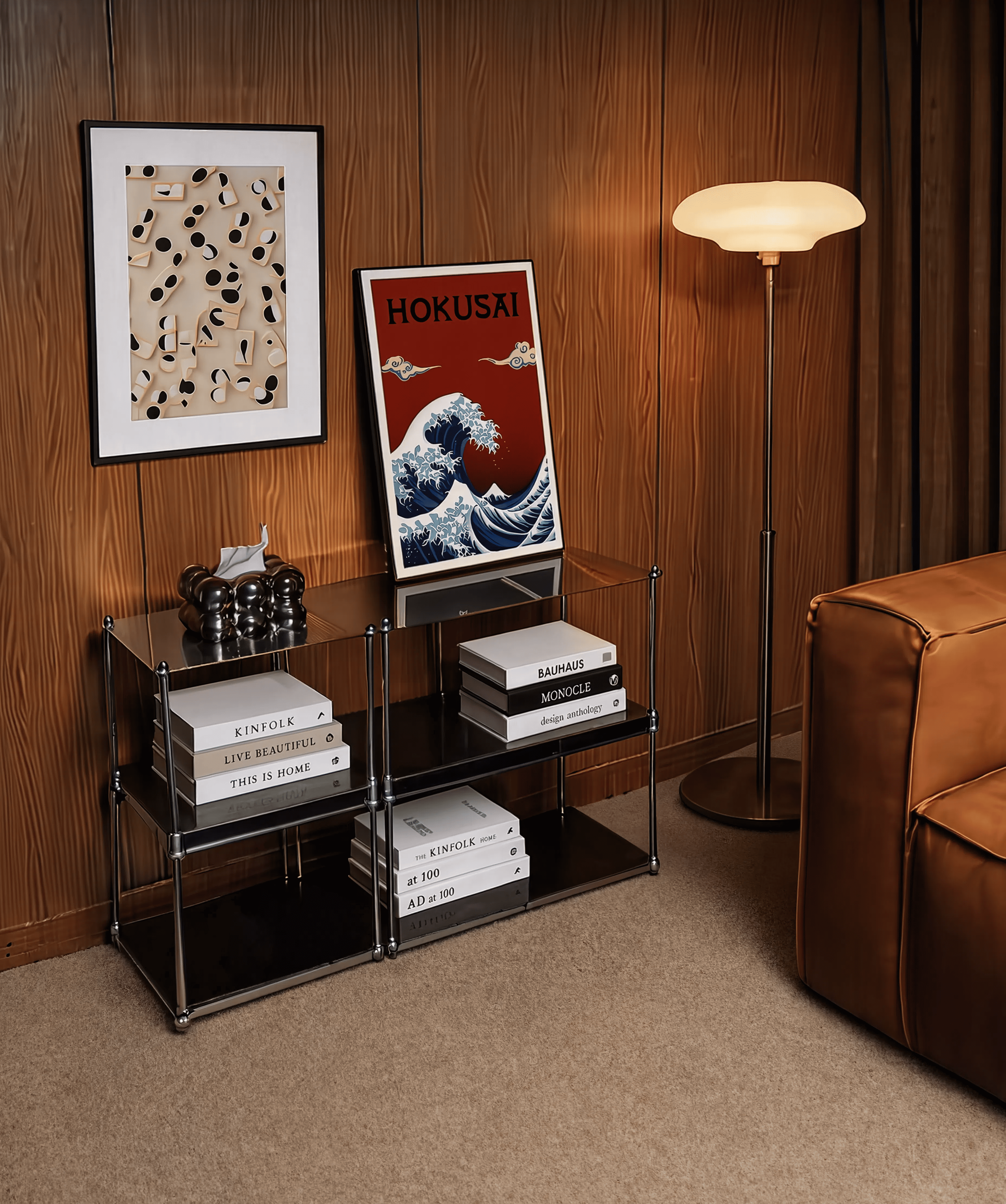 Set of 2 Japanese & Classic Game Art Prints – Dominoes Game & Hokusai The Great Wave Gallery Set