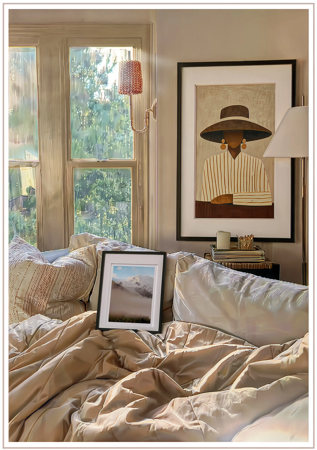 Set of 2 "I Say, You Slay" & Brown Mountain Prints | Contemporary Fashion & Landscape Wall Art Set