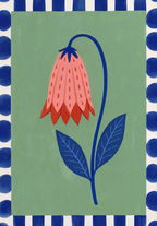 Bell-Shape Folk Flower | Scandinavian Botanical Wall Art